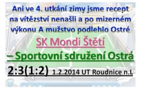 Proti Ostré už jsme doufali v první letošní výhru, ale byla z toho zase jenom porážka A mužstva dospělých