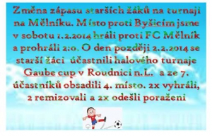 Starší žáci hráli v sobotu. Škoda jen, že jich na sobotní zápas nepřišlo více a hráli pouze v deseti. Docházku je třeba polepšit