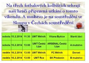 Počasí připomíná spíše jaro než zimu, ale i tak hráči využivají umělé trávníky k sehrání přátelských zápasů