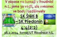První ztráta bodů B mužstva v Roudnici n.L.