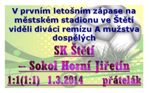 Fotbalový stadion ve Štětí byl letos  odemknut 1.3.2014