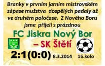 V závěru zápasu jsme v Novém Boru promarnili několik šancí k vyrovnání