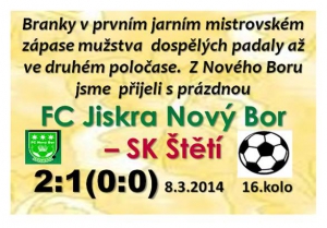 V závěru zápasu jsme v Novém Boru promarnili několik šancí k vyrovnání