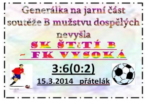 První porážka B mužstva dospělých v zimní přípravě přišla až v posledním zápase 