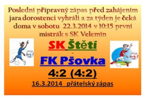 V posledním přípravném zápase dorostenců padlo všech 6 branek v prvním poločase