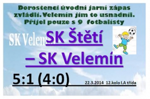 Zahájili dorostenci vítězstvím nad Velemínem cestu do horních pater I. A třídy?