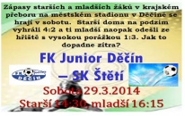 Po úvodní jarní porážce jedou starší žáci v sobotu 29.3.2014 dohánět ztracené body do Děčína