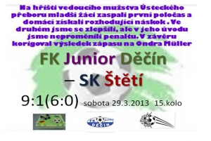 Mladší žáci se utkali s Juniorem Děčín