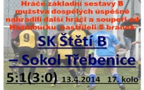 Na podzim B mužstvo Třebenicích prohrálo 1:0 brankou z penalty. V jarní odvetě se překvapení nekonalo. 