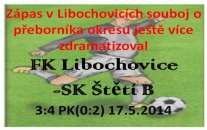 B mužstvo vedlo 3:0, ale nakonec rozhodovaly penalty.Velké drama 2 vedoucích mužstev okresu. Vyrovnání v poslední minutě a radost po penaltovém rozstřelu.