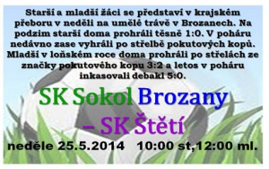 Starší a mladší žáci si v neděli v Brozanech zahrají na umělce