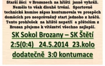 Starší žáky po delší době za výkon i výhru chvalíme. neomluvitelnou chybou je však neoprávněný start a z toho plynoucí kontumace