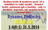 B mužstvo i díky 2 brankám Lukáše Vlčka zdolalo Podlusky na jeho hřišti 4:1