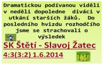 Drama se šťastným koncem pro naše starší žáky, kteří porazili Žatec 4:3