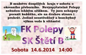 B mužstvo je blizoučko vítězství v okresním přeboru