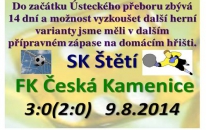 I třetí přípravný zápas A mužstva dospělých skončil  výhrou