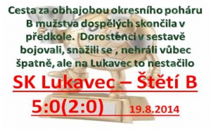 Stejně jako většina českých klubu ve fotbalové Evropě skončilo i B mužstvo dospělých v okresním poháru, kde navíc obhajovalo loňské vítězství