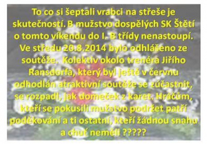 Tříletá práce a úspěchy B mužstva dospělých byly zahozeny. Nedostatek a nečinost některých hráčů oddíl donutily odhlástit mužstvo ze soutěže. 