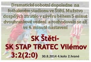 První mistrovský zápas po sestupu z divize mužstvo dospělých vyhrálo tím nejtěsnějším rozdílem