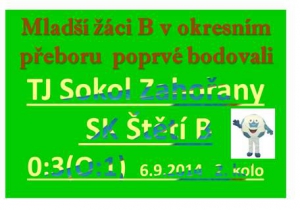 Rezerva mladších žáků odčinila domácí porážku s Žitenicemi/Lovosicemi  a vyhráli v Zahořanech