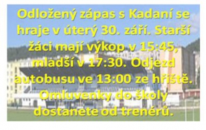 termín odloženého zápasu žáků v Kadani je znám.