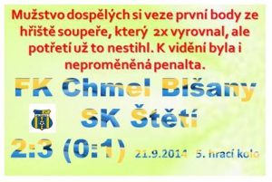 V dosavadních 5 zápasech mužstva dospělých skončil zápas 3:2 4x, 2x jsme prohráli, 2x vyhráli. Naposledy dnes v Blšanech. 