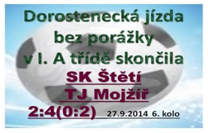 Dorostenci si brousili zuby na další vítězství, ale tentokrát narazili na Mojžíř, který jim vystavil stopku na další bodyl 