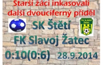 Tabulkově kontaktní soupeř čekal starší žáky v neděli dopoledne. Herní rozdíl byl všal mnohem větší a poprvé jsme inkjasovali už ve 3. minutě 