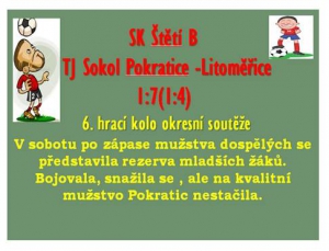 6. zápasem pokračoval okresní přebor mladších žáků.