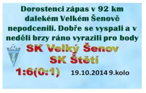 V zápase o 3. místo jsme Velký Šenov na jeho hřišti vysoko porazili