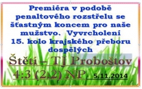 První ztráta bodů na domácím trávníku. O vítězství za 3 body přišlo mužstvo dospělých 2 minuty před koncem