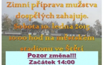 Přesně 41 dní trval odpočinek, ale už v sobotu 10.1.15  startuje všemi oblíbená zimní část přípravy.  
