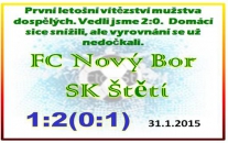 Mužstvo dospělých je na soustředění ve Sloupu v Čechách a k sehrání přátelského zápasu si odskočilo do nedalekého Nového Boru.