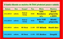 Všechny zápasy se hrají v sobotu