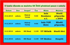 Všechny zápasy se hrají v sobotu