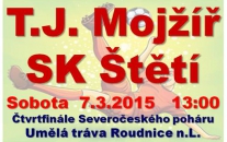 O postup mezi nejlepší 4 mužstva Severočeského poháru bude v sobotu bojovat mužstvo dospělých na umělé trávě v Roudnici n.L. proti T.J. Mojžíř