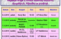 Už jen týden zbývá do zahájení jarních mistrovských soutěží mužstva dospělých. Poslední zkouškou je pohárové utkání, které se hraje v Roudnici n.L. Ano ostatní mužstva nebudou zahálet  a hned po návratu ze soustředění je čekají další zápasy.