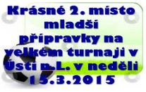 Mladší přípravka si v zimě vyjela podruhé do Ústí n.L. a opět se z halového turnaje vrátila s úspěchem. Skončila Druhá a David Kosorič byl vyhlášen nejlepším brankářem.