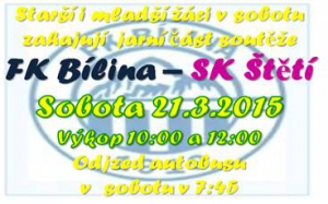 Jako druzí zahajují jarní mistrovské soutěže žáci. Starší i mladší jedou v sobotu do Bíliny. Starší na podzim proti Bílině doma vydrželi jenom poločas a ve 2. 5x inkasovali. Mladší žáci zvítězli na penalty.