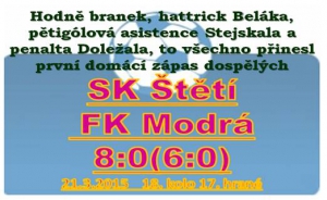 První domácí zápas mužstva dospělých se divákům musel líbit a byl tou nejlepší pozvánkou na další jarní program. 