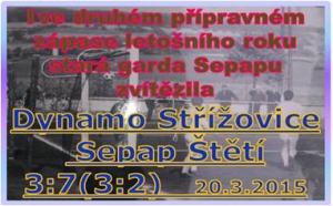 Těžký zápas sehrála stará garda ve Střížovicích. I když to možná podle výsledku, tak nevypadá, tak museli hráči Štětí zpanout  na nejvyšší obrátky, aby dokázali otočit nepříznivý vývoj zápasu.