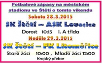 Mužstvo dospělých, které se na domácím trávníku představilo minulou sobotu, máte o tomto víkendu možnost vidět i mládežnické kolektivy SK Štětí.