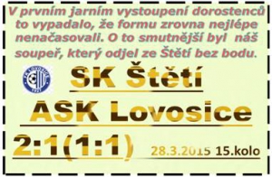 Soutěž I.A třídu už zahájili i dorostenci. Po ne příliš povedeném výkonu porazili Lovosice a udrželi si 1. místo v tabulce