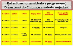 Už jsme si mysleli, že zima je pryč, ale ona se nevzdala a narušila fotbalové mistrovské soutěže. V našem oddíle se to dotklo mužstva dorostu.