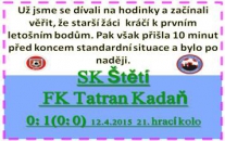 Starší žáci propásli velkou příležitost získat body. Bez vstřelené branky je ale budou získávat hodně těžce.