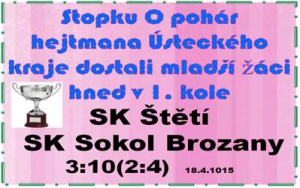 Prohra mladších žáků v poháru. Stejný soupeř nás čeká i v neděli, ale tentokrát na jeho hřišti v mistrovském zápase.