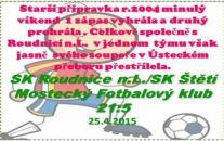 Starší přípravka r.2004 své mistrovské utkání zvládla a máme radost z vítězství.