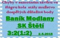 Pomalu už jsme začínali věřit v zisk bodů, když domácí udeřili. Nejprve z penalty a 2 minuty před koncem po rychlém útoku.
