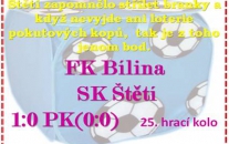 Druhý penaltový rozstřel v tomto ročníku čekal mužstvo dospělých po bezbrankovém výsledku  v Bílině.   