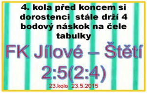 Vítězství v Jílovém se očekávalo vyšším rozdílem, ale dorostenci ale i tak svůj úkol splnili a vyhráli.